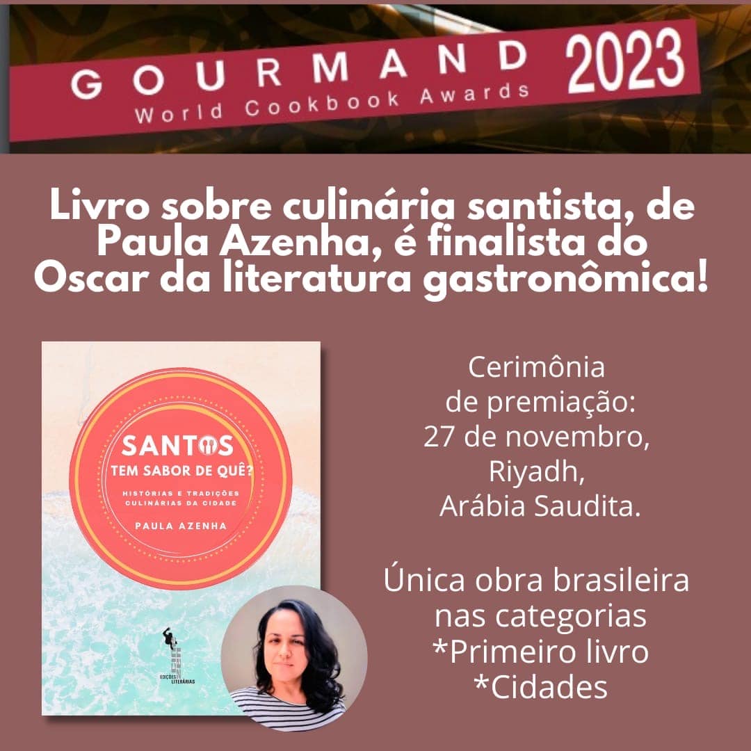 Livro sobre culinária santista de Paula Azenha é finalista em duas