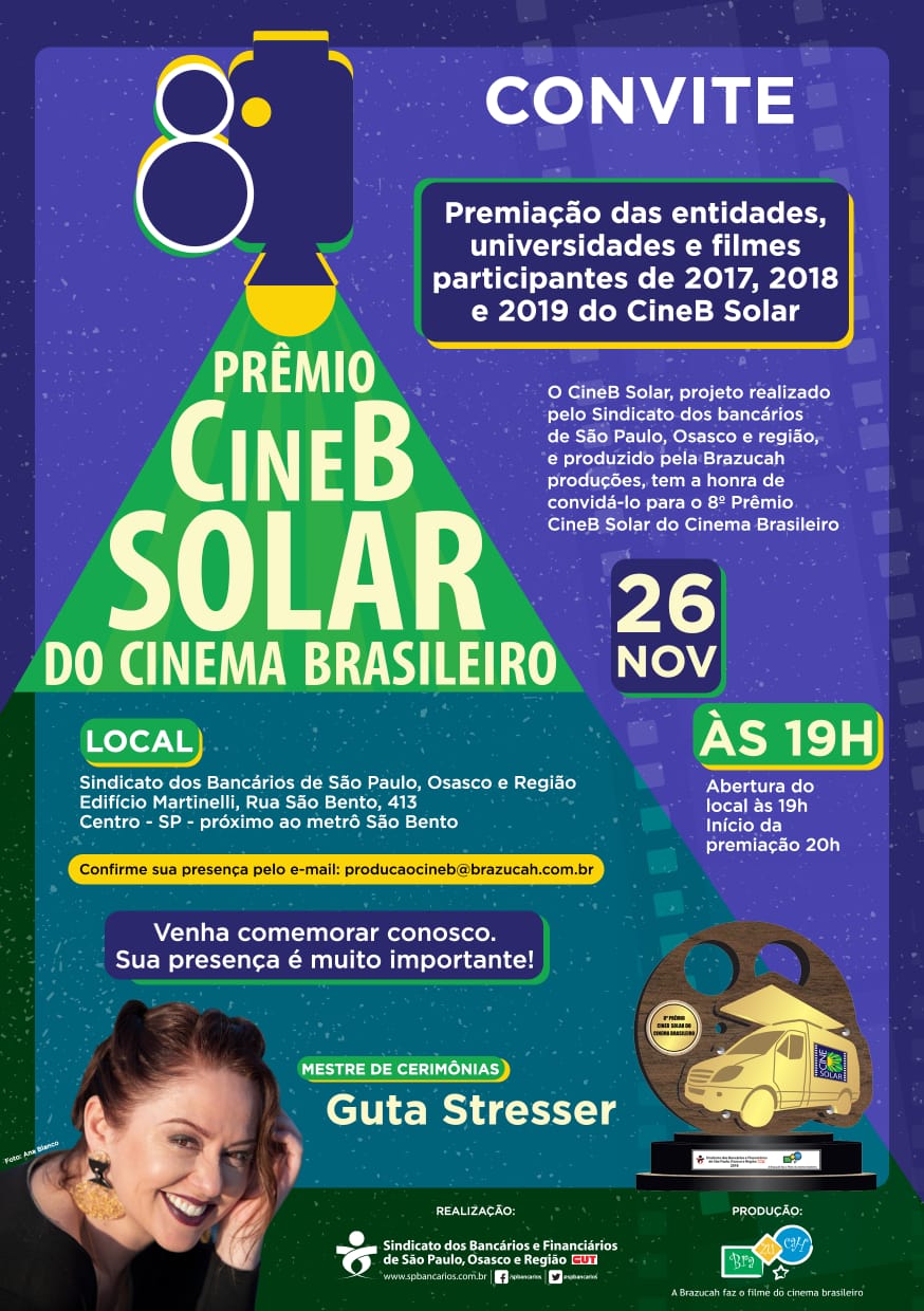 8º Prêmio Cine B Solar acontece em 26/11/2019 6